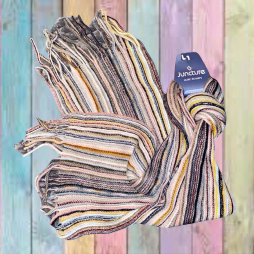 Juncture Pink Black Multicolored Scarf NWT